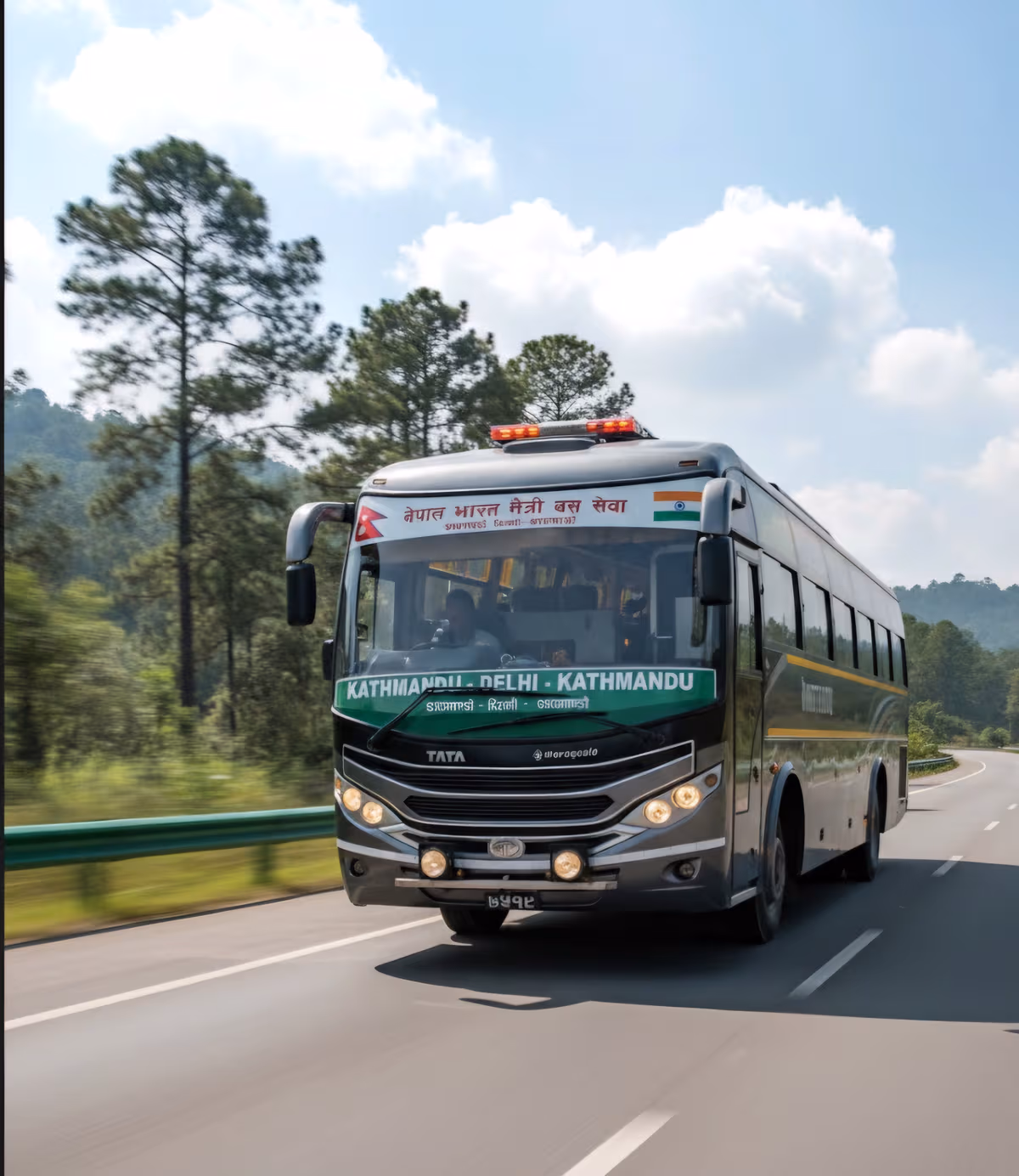 Kathmandu to New Delhi bus route in Nepal
